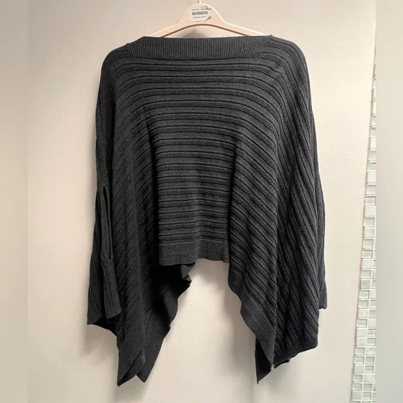 LULULEMON Forward Flow Poncho Heathered Grey Knit Asymmetrical Women's O/S - Picture 2 of 8